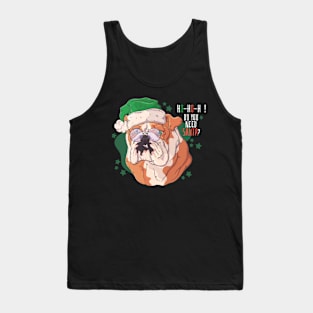 Bulldog Santa Hat Chritsmas Tank Top